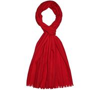 Lorenzo Cana Bufanda de hombre de algodón fino con seda, tejido jacquard discreto, rayas de fibra natural, paño rojo, 55 cm x 180 cm - 8922911, rojo, 55 x 180 cm