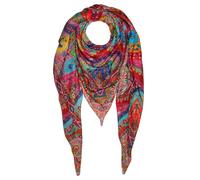 Lorenzo Cana - Pañuelo XXL de Seda de Cachemira para Mujer, Bufanda, Pañuelo Cuello, 50% Cachemira, 50% Seda, Multicolor, Estampado, 140 x 140 cm, Estola Multicolor, Pashmina 78637