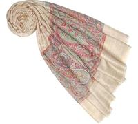 Lorenzo Cana Pashmina Bufanda Pañuelo 100% Cachemira Bufanda de Cachemira Pañuelo de Mujer Pañuelo Tejido Multicolor, Paisley beige-multicolor, 70 x 200 cm