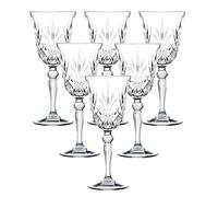 Lorenzo Lorren Home Trends-Melodia - Juego de 6 Vasos de Cristal, 6 Unidades (Paquete de 1), Vino Blanco