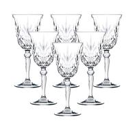 Lorenzo Lorren Home Trends RCR Crystal Collection - Juego de vasos de agua - Melodia, 6 unidades (paquete de 1), copa de vino tinto, 7.5 onzas líquidas