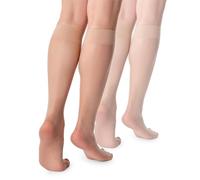 LORES Basic Calcetines Altos hasta la Rodilla para Mujer 15 DEN High Pop Matt Semitransparentes Medias 2 Pares Natalie, Altoa única