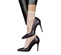 LORES - Calcetines cortos con estampado de fantasía para mujer, talla única, 20 DEN, Dot Bianco, talla única