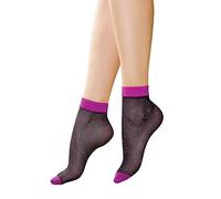 LORES - Calcetines cortos con estampado de fantasía para mujer, talla única, 20 DEN, Pois Fuxia, talla única