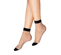 LORES - Calcetines cortos con estampado de fantasía para mujer, talla única, 20 DEN, Pois Neri, talla única