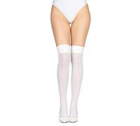 LORES Calcetines de microfibra opacos para mujer, calcetines largos hasta el muslo, calcetines cálidos para niña, cosplay, 60 DEN, blanco, Talla única