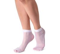 LORES Calcetines semitransparentes de corte bajo para mujer, invisibles, de nailon, suaves, cómodos, talla única, 15 DEN, 2 pares, blanco, Talla única