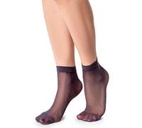 LORES Calcetines semitransparentes de corte bajo para mujer, invisibles, de nailon, suaves, cómodos, talla única, 15 DEN, 2 pares, Fumo, Talla única