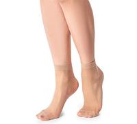 LORES Calcetines semitransparentes de corte bajo para mujer, invisibles, hasta el tobillo, Pop, de nailon, suaves, cómodos, talla única, 15 DEN, 2 pares, natural, Altoa única