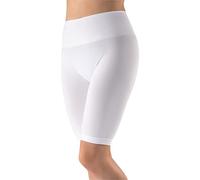 LORES Leggings cortos de microfibra para mujer, sin costuras, cintura alta, 3D, pantalones cortos hasta la rodilla, 90 DEN Favorito, blanco, S/M