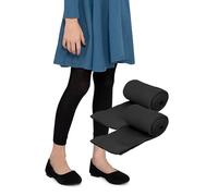 LORES Leggings de 7/8 de Largo para niñas Pantalones Elegantes sin pies a la Moda para niños Deportivos Ballet Yoga Gimnasia Falda Vestido Alice, Paquete de 2 Nero 146/152 cm (11/12 años)