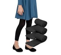 LORES Leggings de 7/8 de Largo para niñas Pantalones Elegantes sin pies a la Moda para niños Deportivos Ballet Yoga Gimnasia Falda Vestido Alice, Paquete de 3 Nero 146/152 cm (11/12 años)