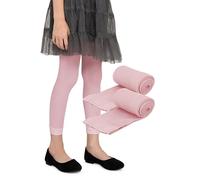 LORES Leggings de 7/8 de Largo para niñas Pantalones Elegantes sin pies a la Moda para niños Deportivos Ballet Yoga Gimnasia Falda Vestido Alice, Paquete de 2 Rosa 110/116 cm (5/6 años)