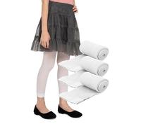 LORES Leggings de 7/8 de Largo para niñas Pantalones Elegantes sin pies a la Moda para niños Deportivos Ballet Yoga Gimnasia Falda Vestido Alice, Paquete de 3 Bianco 110/116 cm (5/6 años)