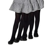 LORES Medias lisas para niñas y niños, 3 pares, para ballet, baile, escuela, 40 denier, opacas, fabricadas en Italia, Nerón, 3-4 años