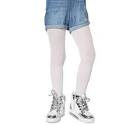 LORES Medias lisas para niñas y niños, para ballet, baile, escuela, 40 denier, opacas, fabricadas en Italia, blanco, 5-6 años