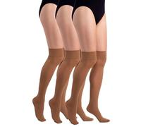 LORES Multipack - Calcetines de microfibra opacos para mujer, hasta la rodilla, hasta el muslo, calcetines cálidos para niña, cosplay, 60 den, 3 pares, Visone, Talla única