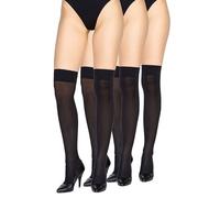 LORES Multipack - Calcetines de microfibra opacos para mujer, hasta la rodilla, hasta el muslo, calcetines cálidos para niña, cosplay, 60 den, 3 pares, Nerón, Talla única