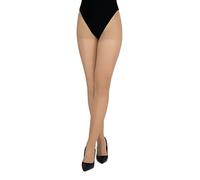 LORES Nude - Medias para mujer, 20 denier, clásicas, lisas, semitransparentes, medias completas, medias naturales, trocadero, Visone, L