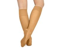 LORES Pop Socks - Calcetines transpirables para mujer, con suela masajeadora, sin presión, 20 denari, un par, Sáhara, Talla única