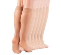 LORES Ropa Mujer - Medias Mujer Elegantes Verano, Pack 6 Pares, 15 Deniers, Suaves, Antideslizantes, Transpirables, Sin Costuras, Para Oficina y Viaje, Dorado, talla única