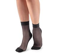 LORES Sheer - Calcetines tobilleros para mujer, talla libre, con suela de masaje, nailon invisible, 20 DEN, masaje, Nerón, Talla única