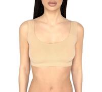 LORES Sujetador Deportivo Mujer Sin Aros Invisible Seamless Bralette Cómoda Ligera Segunda Piel Sujetador Push Up Sin Tirantes Yoga Fitness Lencería Italiana Elegante, Nudo, S/M