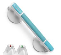 LORESJOY Barras de Agarre para Baño, Azul | MAX 110 KG, Asa de Seguridad con Ventosa, No Requiere Perforación, Ducha de Apoyo