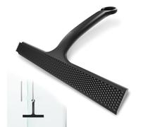 LORESJOY Limpiacristales para Ducha, Baño, Azulejos, Espejos, Ventanas, Rasqueta Limpiacristales de Silicona para Baño, Limpia Cristales para Ducha con Gancho para Colgar(Negro)