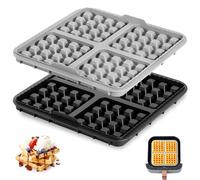 LORESJOY Pack de 2 Molde de Silicona para Gofres de Air Fryer, Accesorios Airfryer para Ninja, Molde Silicona Freidora de Aire, Apto Lavavajillas, con AF400EU/AF451EU/AF500EU