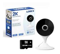Lorex Cámara de Seguridad WiFi para Interiores 2K para el hogar, cámara de Mascotas, cámara de bebé, aplicación móvil, visión Nocturna IR, detección de Personas y conversación de 2 vías, Micro SD de