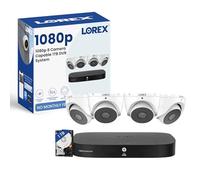 Lorex - Sistema de Seguridad de 8 Canales Full HD 1080p con 1 TB DVR y Ocho cámaras de visión Nocturna de 1080p con Control de Voz Inteligente para el hogar, LORDP18182NAE