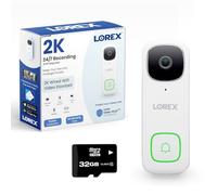 Lorex Timbre de Video con Cable 2K con visión Nocturna a Color, luz Nocturna y Audio bidireccional (Blanco)