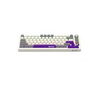LORGAR KBP7075W Teclado mecánico inalámbrico para juegos 75%, pantalla OLED, interruptores morados tóxicos, botón inteligente, intercambio en caliente, batería 312h, beige