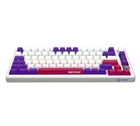 LORGAR KBP7075W Teclado mecánico inalámbrico para juegos 75%, pantalla OLED, interruptores morados tóxicos, botón inteligente, intercambio en caliente, batería 312h, blanco