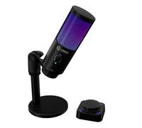 LORGAR SMP40 RGB - Micrófono para juegos con botón de silencio autoalimentado inalámbrico, micrófono USB con patrón cardioide, soporte de metal, Plug & Play para PC, Mac, Android y PlayStation, color