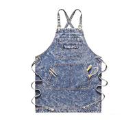 Lorheyar Delantal De Trabajo De Mezclilla Resistente - Delantal con Múltiples Bolsillos para Taller, CocinaBlack,1