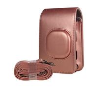 LORIER Bolsa de cámara instantánea compacta PU Correa de la Correa de Cuero Fit for Fujifilm Fit for Fuji Estuche para la Camara (Color : Rose Gold)