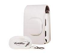 LORIER Bolsa de cámara instantánea compacta PU Correa de la Correa de Cuero Fit for Fujifilm Fit for Fuji Estuche para la Camara (Color : Smokey White)