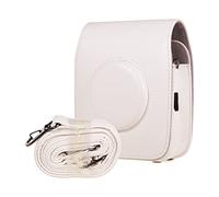 LORIER Bolsas de cámara PU Funda Protectora de la Bolsa de la Bolsa de la Correa del Hombro Retro del Cuero for Adaptarse a Fujifilm Instax Cuadrado sq20 sq10 Estuche para la Camara (Color : Wit)