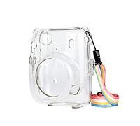 LORIER Cubierta de la cámara Tapa Transparente Mochila Ajustable Arco Iris Strap Strap Fit for Fujifilm Mini 11 Estuche para la Camara