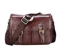 LORIER Foto cámara Moda Moda Retro PU Caja de Cuero Handbag A Prueba de Agua Hombro Mensajero SLR Bolsa Fit for Canon Fit for Nikon Fit for Sony Estuche para la Camara (Color : Dark Brown L)