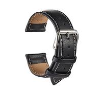 LoRier Genuine Leather Strap Calfskin Replacement Strap 18 Mm 20 Mm 22 Mm 24 Mm Watch Accessory Men's And Women's Soft Strap correa de reloj (Color : White line, Size : 20mm)