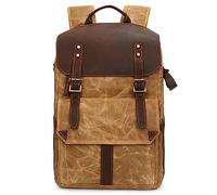 LORIER Retro Batik Impermeable Lona cámara de Gran Capacidad Video Mochila Viajar Casual Hombre DSLR FOTOGH FOTURES Hombres Bolso Caso Tripod Estuche para la Camara (Color : Giallo)