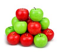 Lorigun 20 Piezas Manzanas Falsas, Frutas Artificiales Manzanas Rojas Falsas para Decoración de Hogar Fiesta de Navidad Manzana para Manualidades, Objeto de Fotografía, 10 Rojo+10 Verde