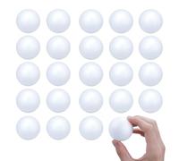 Lorigun 24 Piezas bolas de espuma para manualidades, 5cm bolas de poliestireno adornos de Navidad, pequeñas esferas redondas de poliestireno blanco para niños, dibujo artístico, modelismo