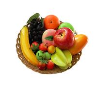 Lorigun Paquete de 12 Tipos de Frutas Artificiales, 12 Frutas Diferentes en un Juego, Frutas Falsas para la decoración del hogar, Juego de Frutas de simulación, Decoraciones de Fiesta de Navidad