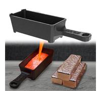 lormuzi Molde de fundición de hierro fundido de 100 oz con mango - molde para fundir y fundir metales preciosos como oro, plata, cobre, aluminio, latón