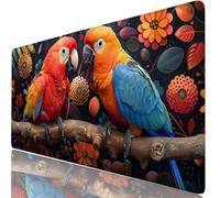Loro Alfombrilla Escritorio XXL 520x250 mm Animal Mouse Pad Grande, Protector de Mesa Impermeable, Alfombrilla Ratón XL con Base Antideslizante, Accesorios Oficina Modernos, Regalo para Familia H0-779