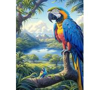 Loro ara Azul en una Rama Puzzle 300 Piezas Cartón Grueso para Adultos Y Adolescentes Vida Silvestre y Mascotas Relajación Concentración Alivio Estrés Idea De Regalo 300 PCS
